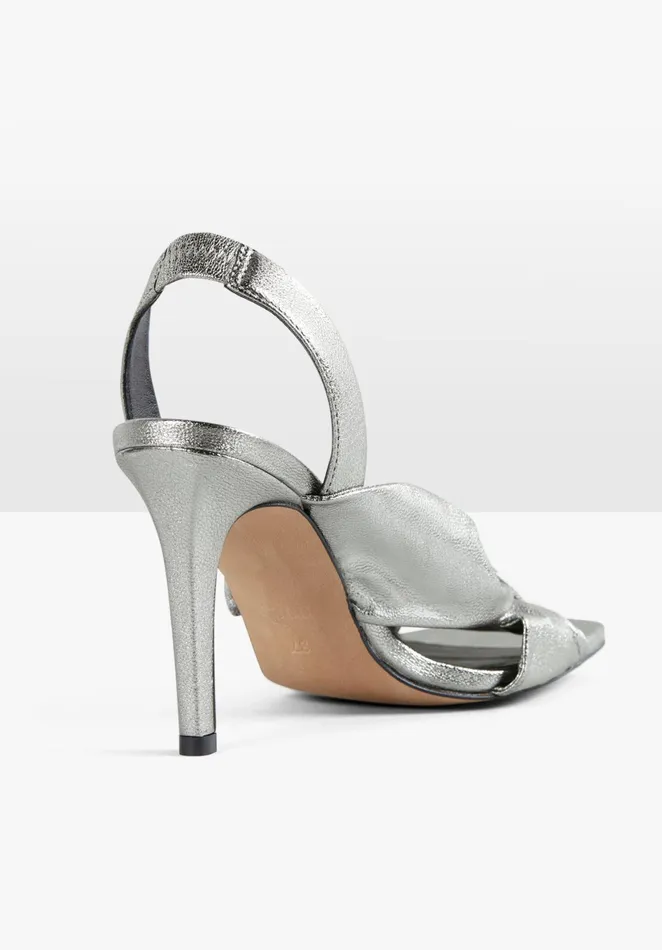 Sandals Women Hush Bethany Heeled Metallic Sandals Silver