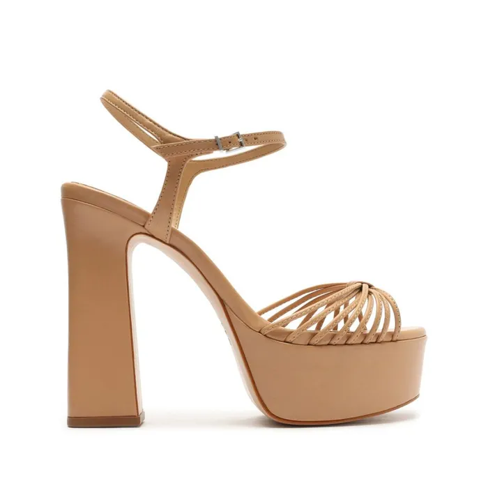 Sandals Yanna Nappa Leather Sandal Honey Beige Schutz Shoes Platforms