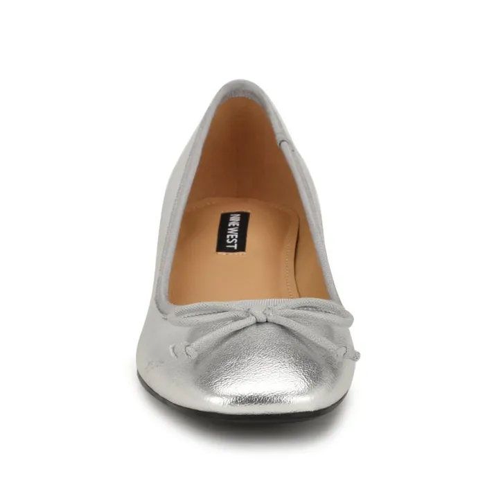 Saruh Square Toe Pumps Silver Women Nine West Heels Saruh Square Toe Pumps Silver Women Nine West Heels