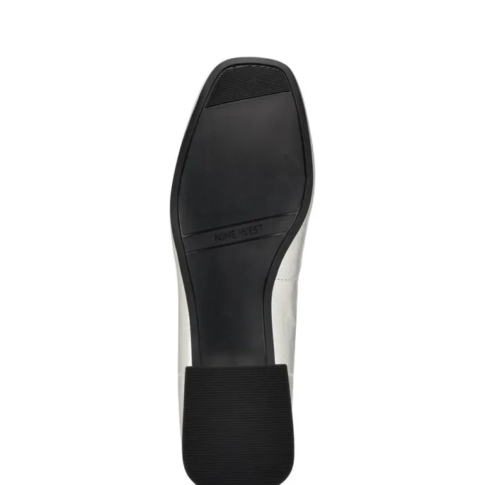Saruh Square Toe Pumps Silver Women Nine West Heels Saruh Square Toe Pumps Silver Women Nine West Heels