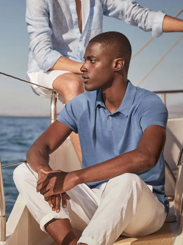 Sea Island Cotton Polo Shirts Men Derek Rose Polo Shirt Jacob Sea Island Cotton Blue