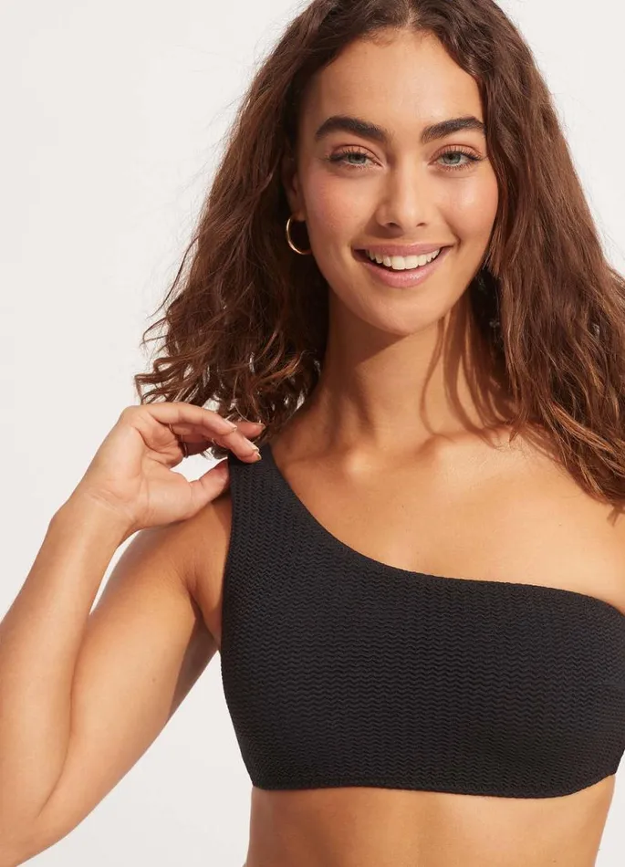 Seafolly Bandeau Women Sea Dive One Shoulder Top 8211 Black