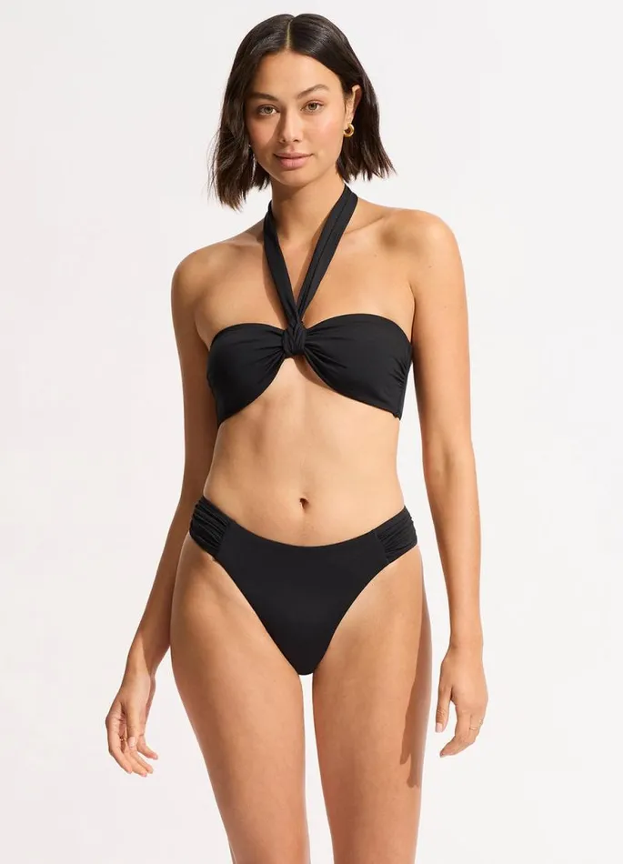 Seafolly Bandeau Women Seafolly Collective Sash Tie Front Bandeau Bikini Top 8211 Black