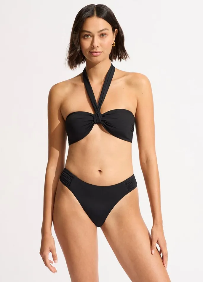 Seafolly Bandeau Women Seafolly Collective Sash Tie Front Bandeau Bikini Top 8211 Black