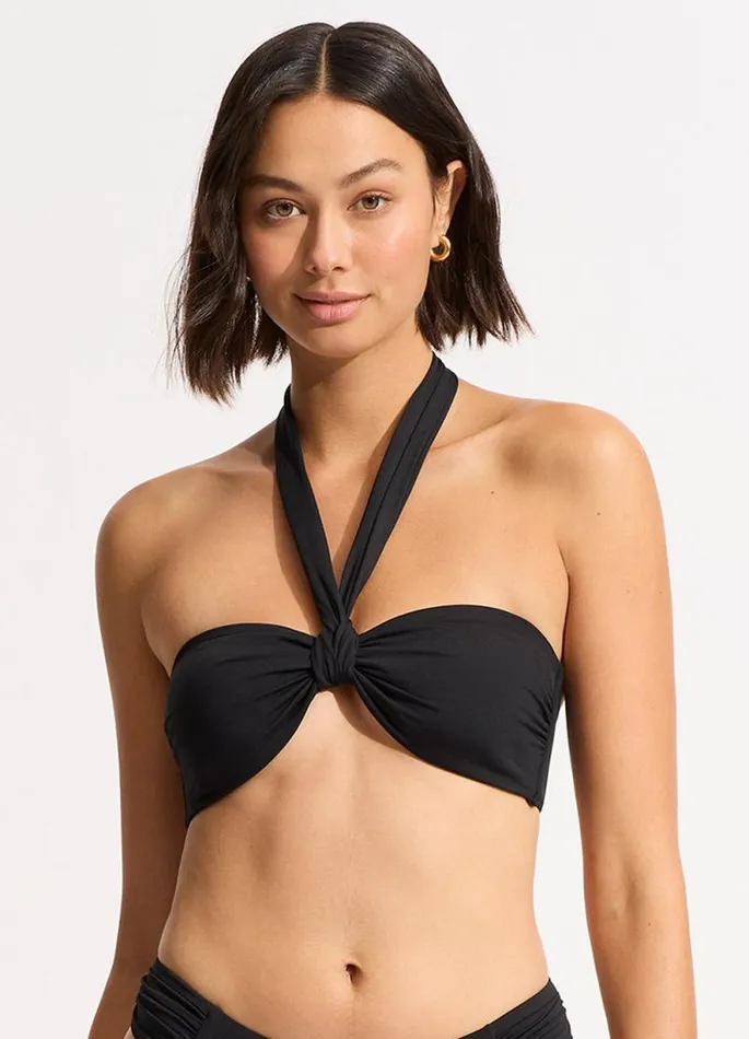 Seafolly Bandeau Women Seafolly Collective Sash Tie Front Bandeau Bikini Top 8211 Black