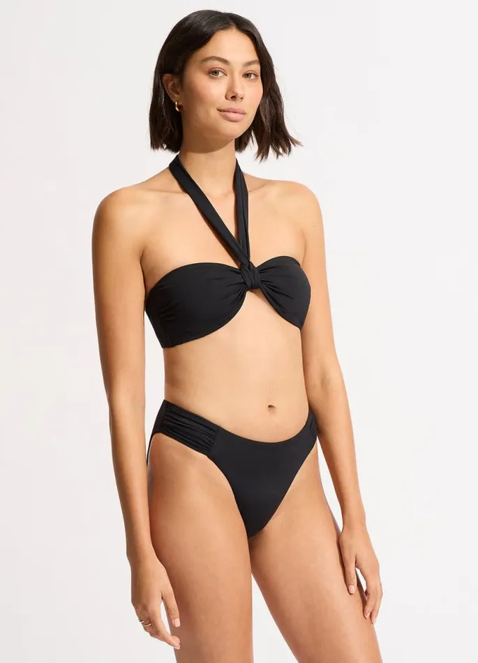 Seafolly Bandeau Women Seafolly Collective Sash Tie Front Bandeau Bikini Top 8211 Black