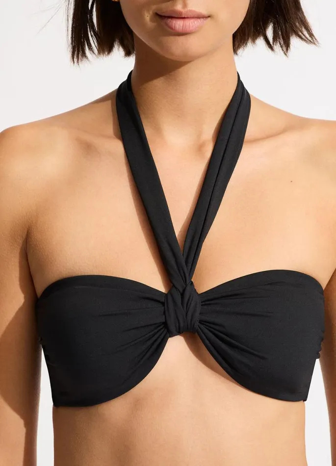 Seafolly Bandeau Women Seafolly Collective Sash Tie Front Bandeau Bikini Top 8211 Black