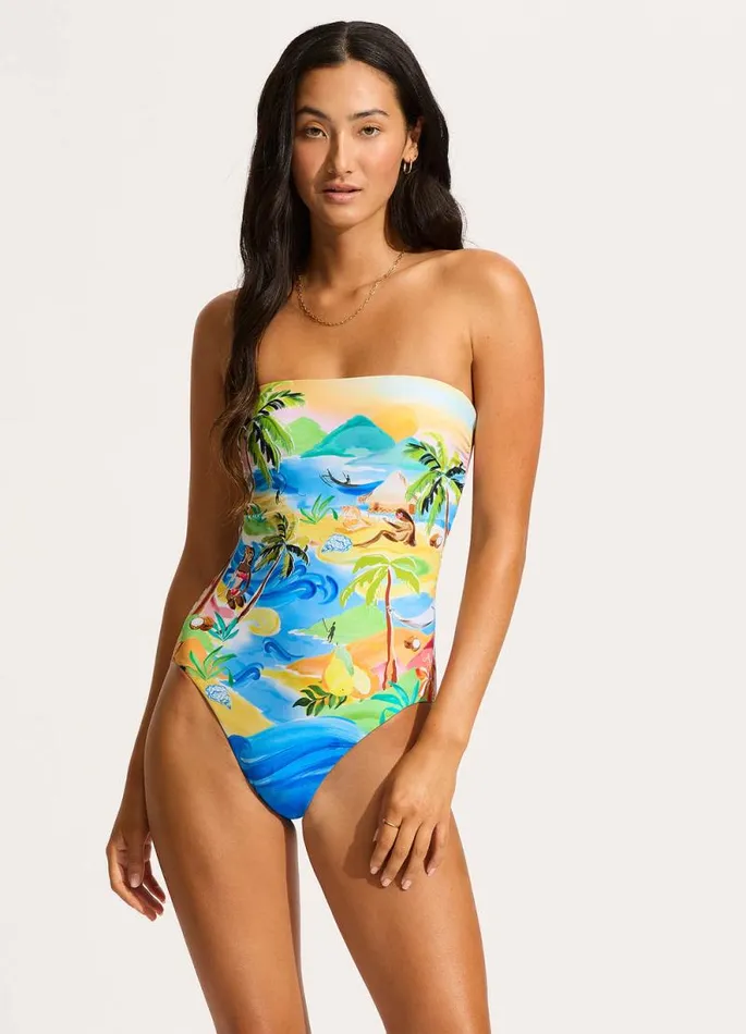 Seafolly Bandeau Women South Pacific Bandeau One Piece 8211 Turquoise