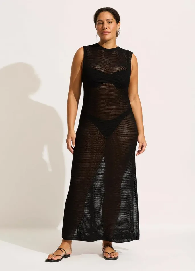Seafolly Beach Dresses Women Kasbah Maxi Knit Dress 8211 Black