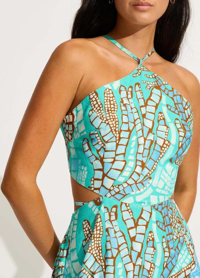 Seafolly Beach Dresses Women La Mer Cut Out Maxi Dress 8211 Aquatic Blue