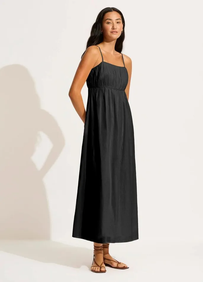Seafolly Beach Dresses Women Piped Maxi Dress 8211 Black