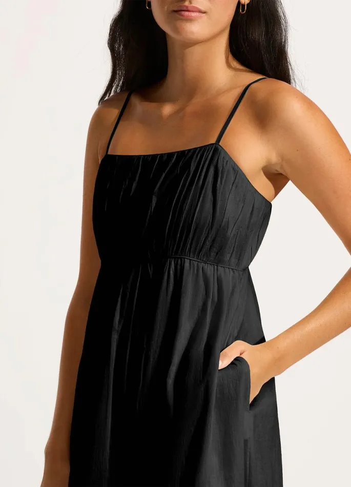 Seafolly Beach Dresses Women Piped Maxi Dress 8211 Black