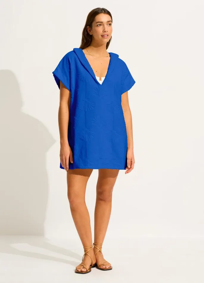 Seafolly Beach Towels Women Ahoy Towel Poncho 8211 Azure