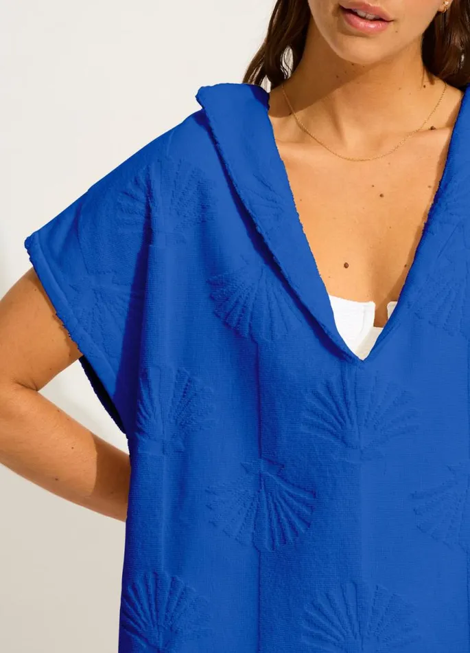 Seafolly Beach Towels Women Ahoy Towel Poncho 8211 Azure