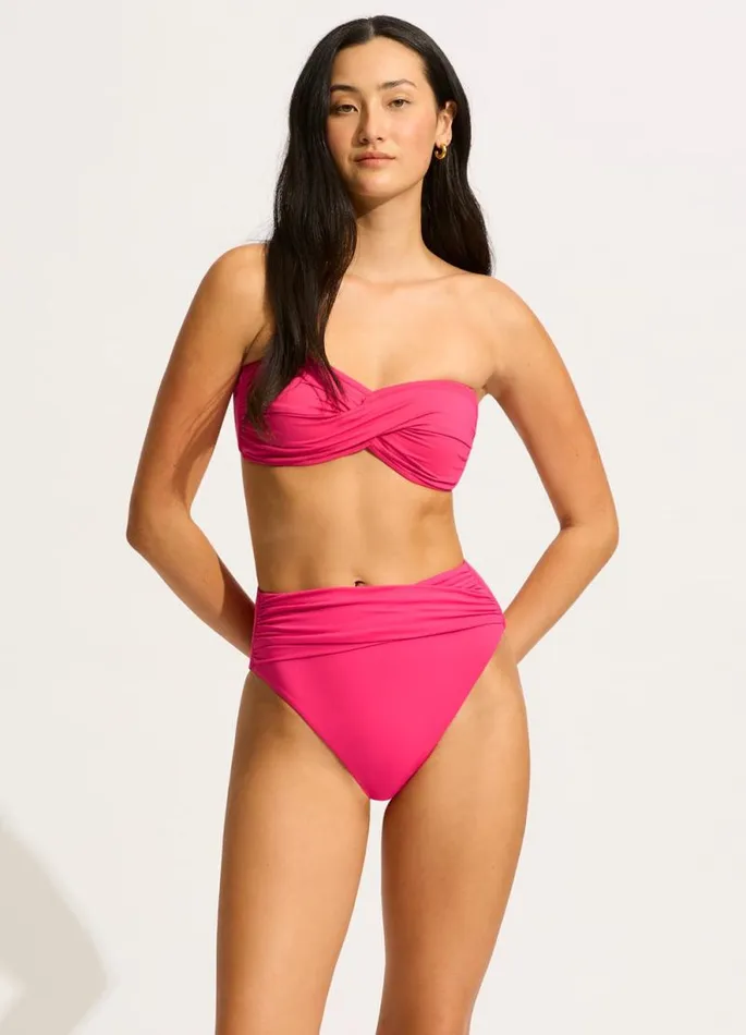 Seafolly High Waisted Women Seafolly Collective High Waist Wrap Front Pant 8211 Raspberry Seafolly High Waisted Women Seafolly Collective High Waist Wrap Front Pant 8211 Raspberry