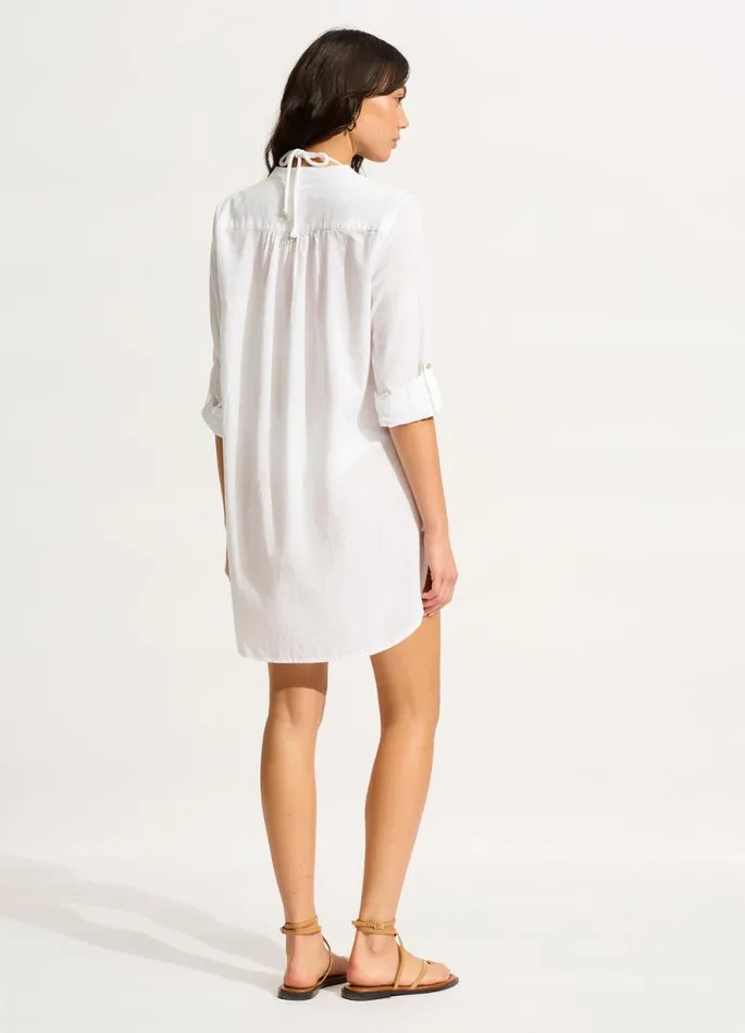 Seafolly Maternity Women Boyfriend Beach Shirt 8211 White