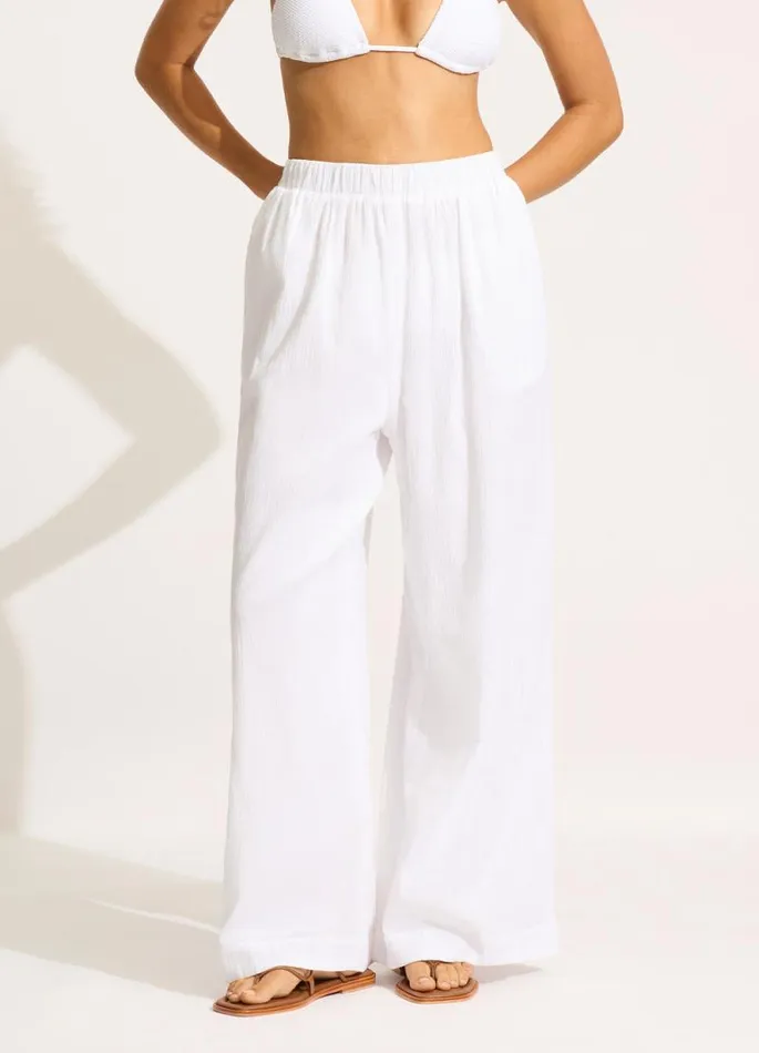 Seafolly Pants and Shorts Women Crinkle Beach Pant 8211 White