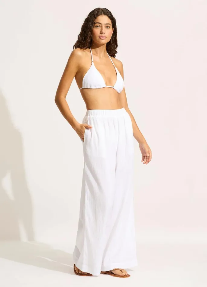 Seafolly Pants and Shorts Women Crinkle Beach Pant 8211 White