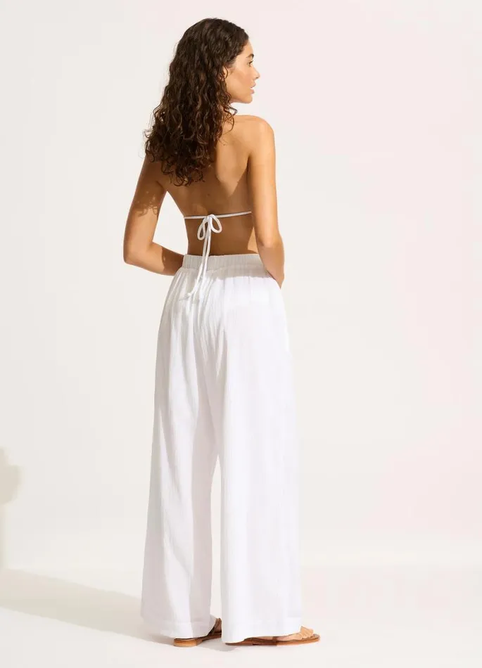 Seafolly Pants and Shorts Women Crinkle Beach Pant 8211 White
