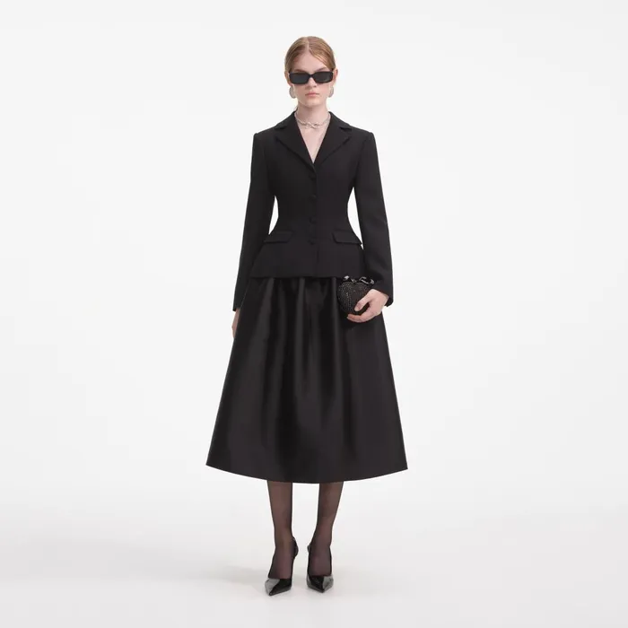 Self Portrait Dresses Women Black Tailored Midi Dress