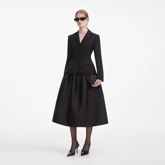 Self Portrait Dresses Women Black Tailored Midi Dress