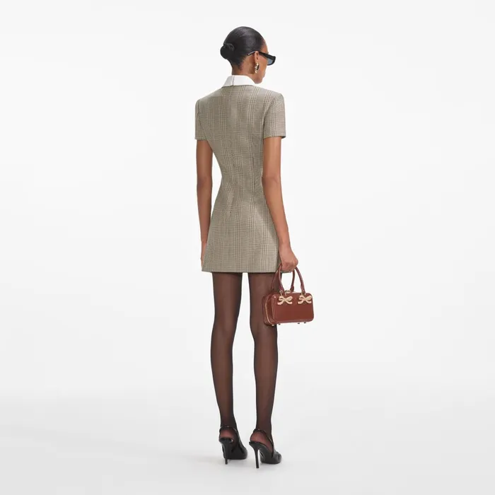 Self Portrait Dresses Women Check Wool Mini Dress