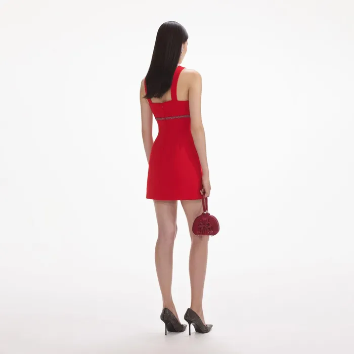 Self Portrait Dresses Women Red Crepe Mini Dress