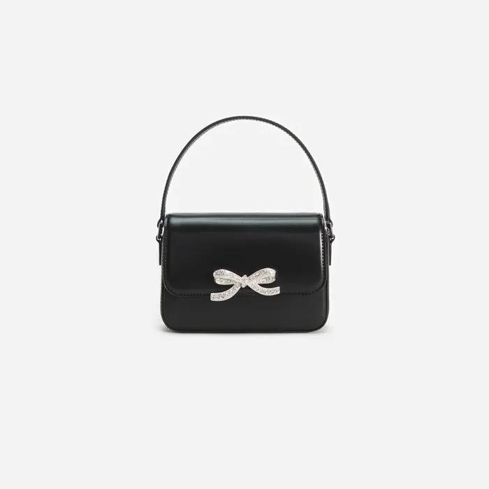 Self Portrait Handbags Women Black Leather Micro Bag Black