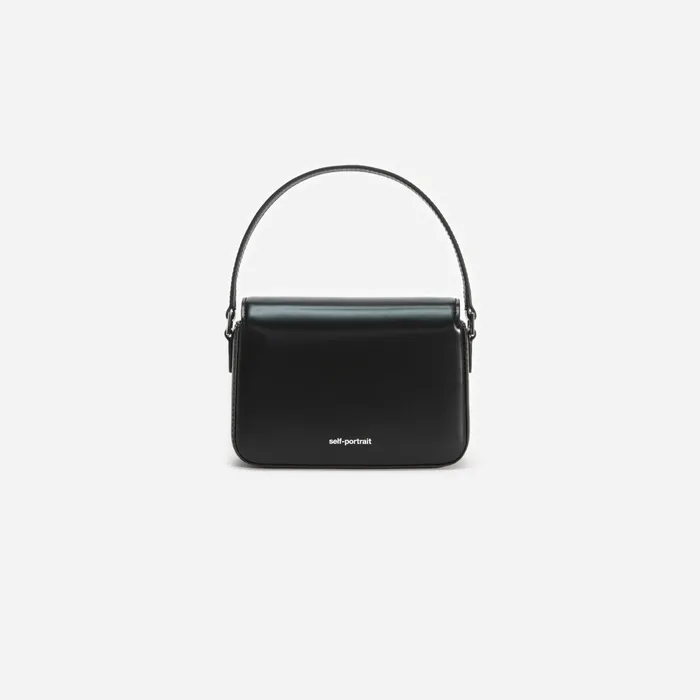 Self Portrait Handbags Women Black Leather Micro Bag Black
