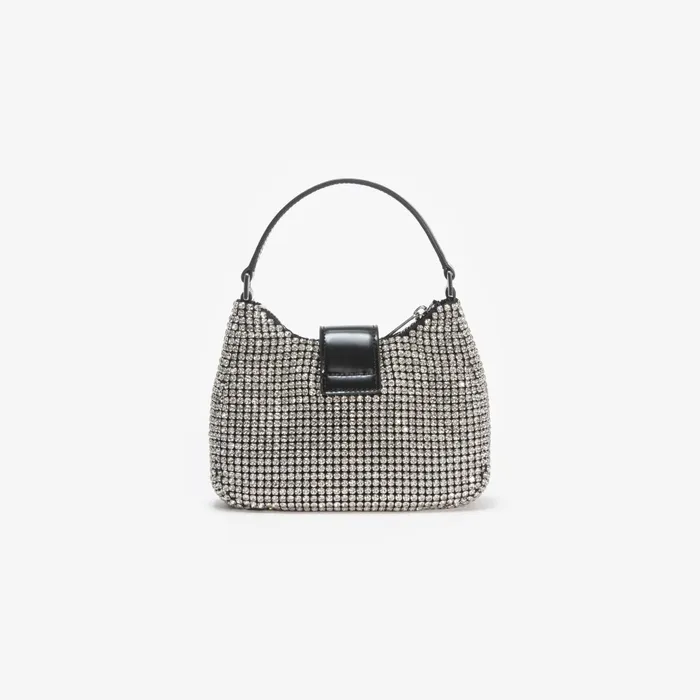 Self Portrait Handbags Women Silver Diamante Crescent Bow Bag