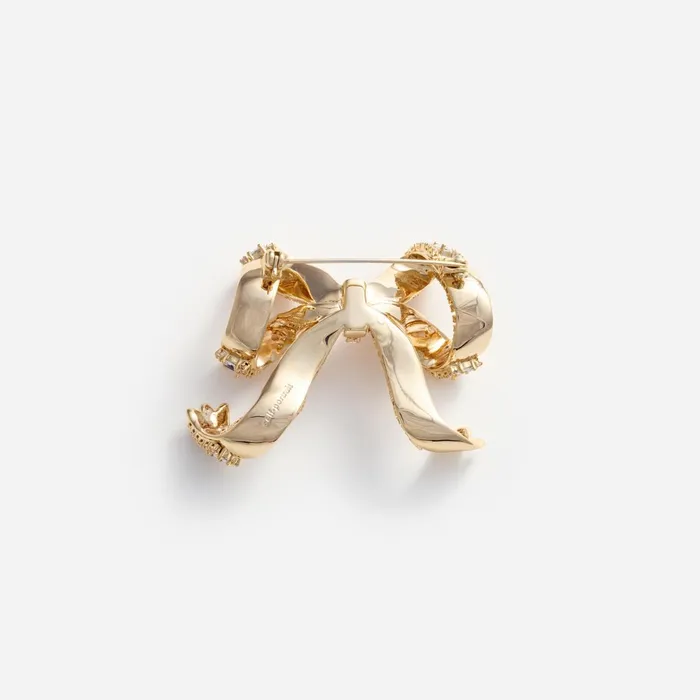 Self Portrait Jewellery Women Gold Crystal Bow Brooch