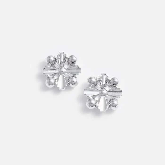 Self Portrait Jewellery Women Large Silver Encrusted Earrings Silver
