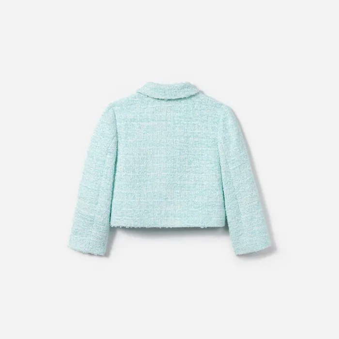 Self Portrait Kids Blue Boucle Jacket