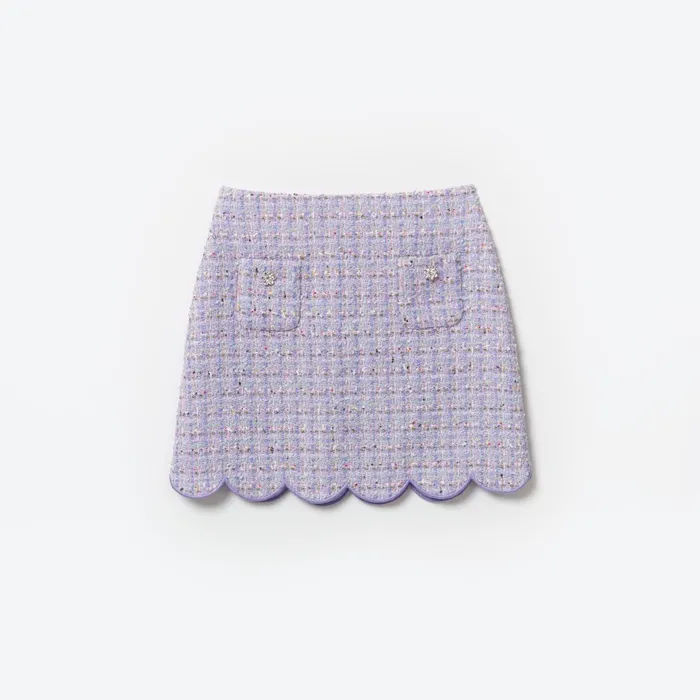 Self Portrait Kids Lilac Boucle Mini Skirt