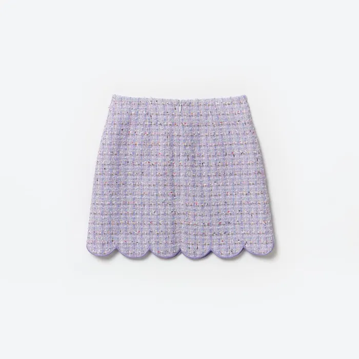 Self Portrait Kids Lilac Boucle Mini Skirt