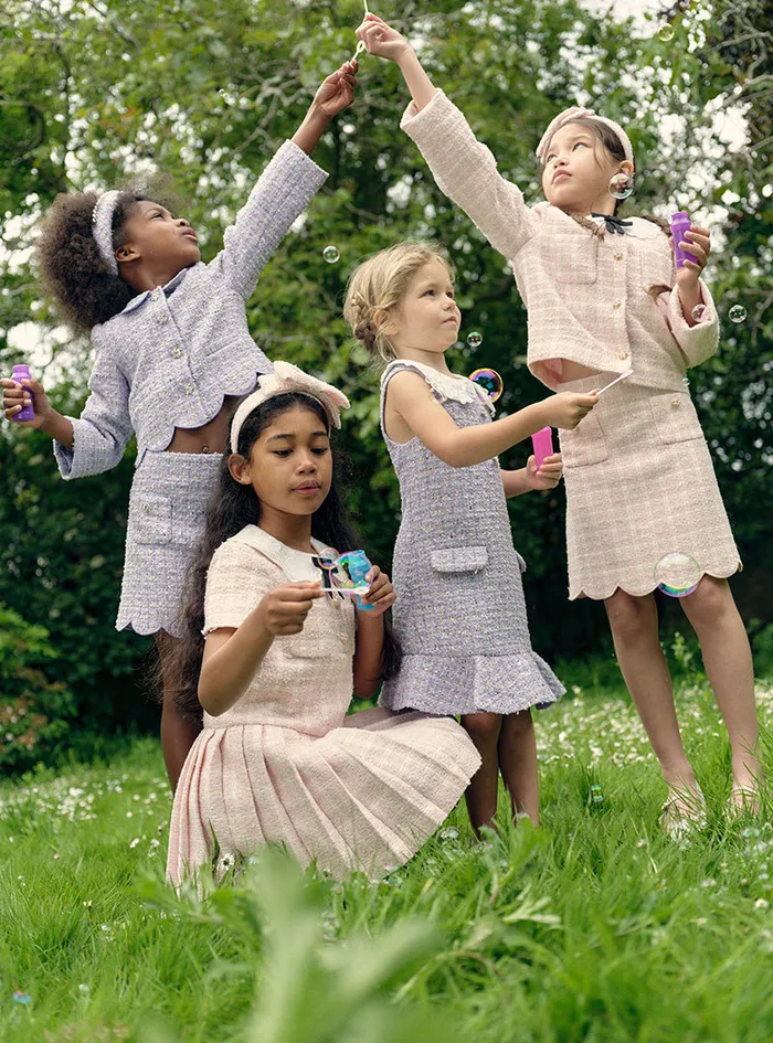 Self Portrait Kids Lilac Boucle Mini Skirt