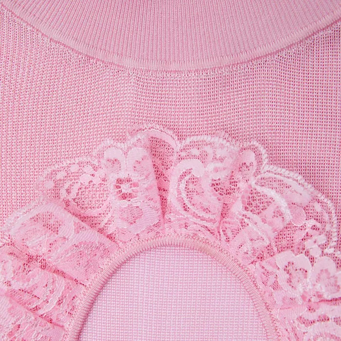 Self Portrait Knitwear Women Pink Knit Cut Out Bodysuit Pink