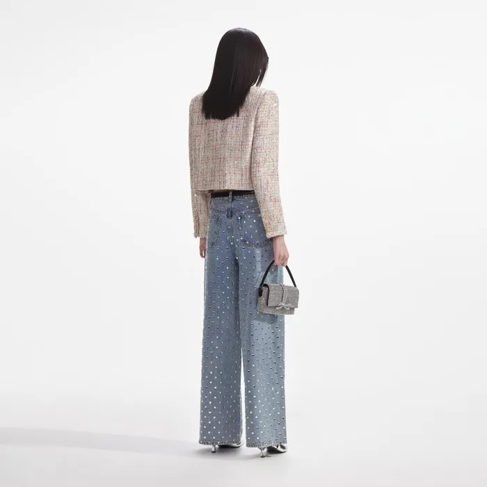Self Portrait Outerwear Women Pastel Boucle Boxy Jacket