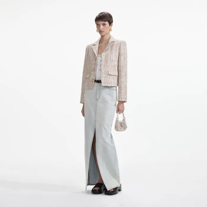Self Portrait Outerwear Women Pastel Boucle Jacket
