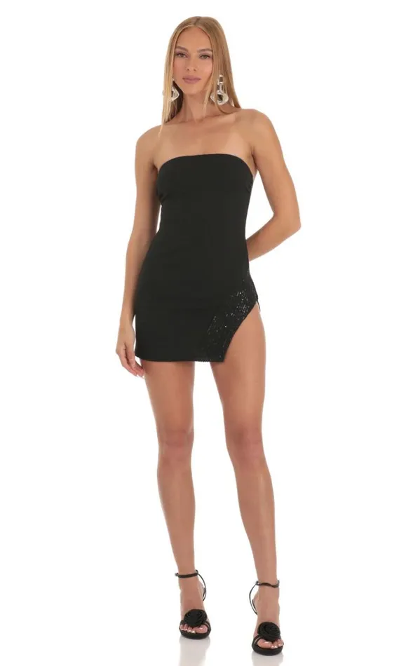 Sequin Dress Black Women LUCY IN THE SKY Mini Dresses Sequin Dress Black Women LUCY IN THE SKY Mini Dresses