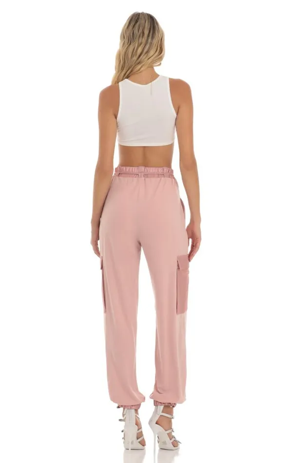 Shimmer Pants Pink Women LUCY IN THE SKY Pants Shimmer Pants Pink Women LUCY IN THE SKY Pants