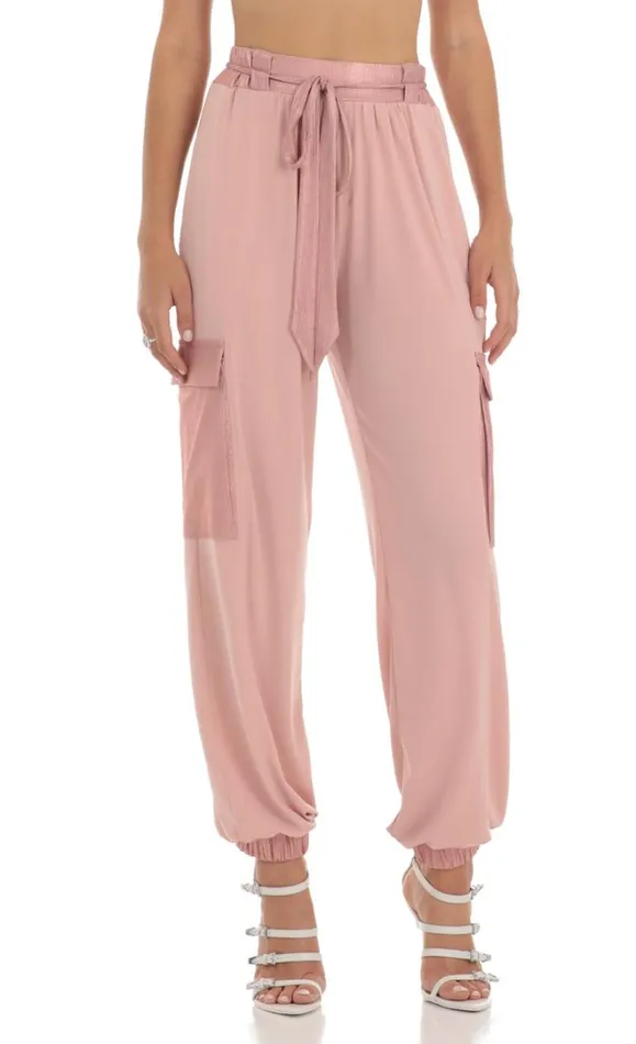 Shimmer Pants Pink Women LUCY IN THE SKY Pants Shimmer Pants Pink Women LUCY IN THE SKY Pants