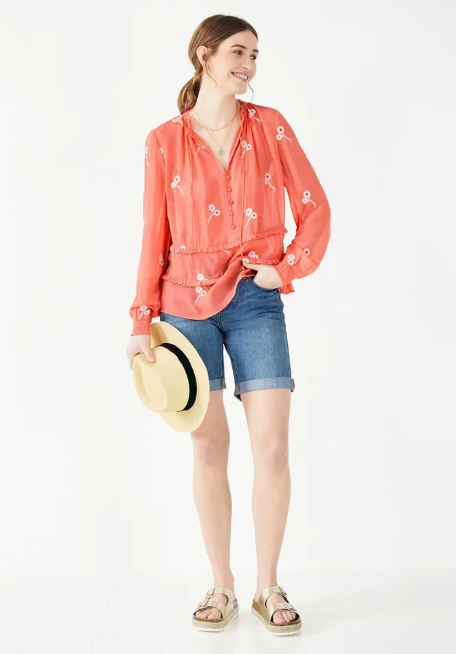 Shirts and Blouses Women Hush Akina Embroidered Top Coralpink