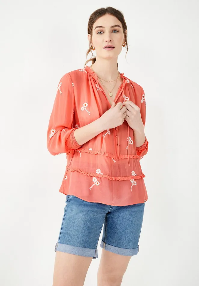 Shirts and Blouses Women Hush Akina Embroidered Top Coralpink