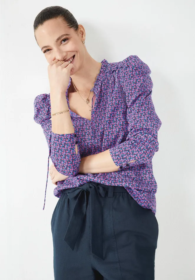 Shirts and Blouses Women Hush Mirabel Top Leafy Floral Blue
