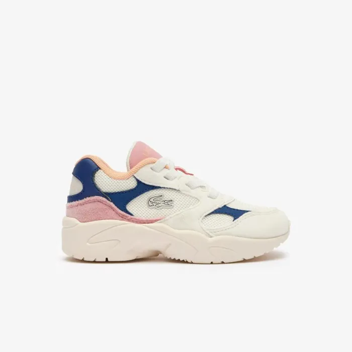 Shoes and Accessories Kids Lacoste Infants039 Storm 96 Lo Vintage Sneakers Off Whtpnk 06c