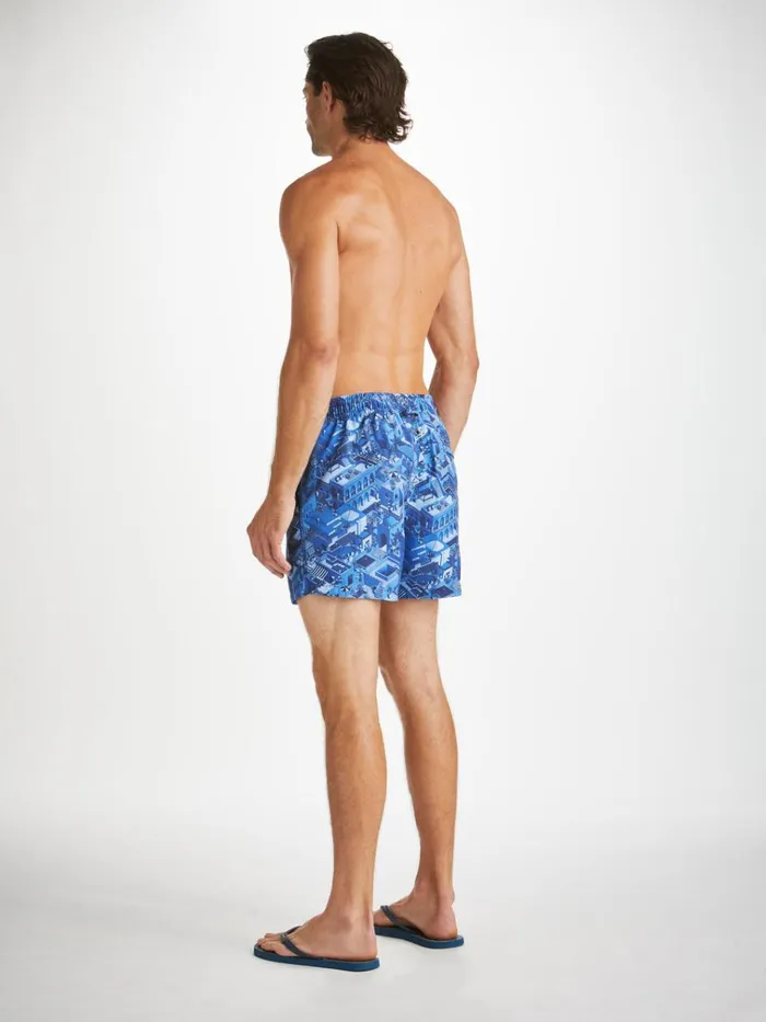 Short Length Swim Shorts Men Derek Rose Short Swim Shorts Maui 60 Blue
