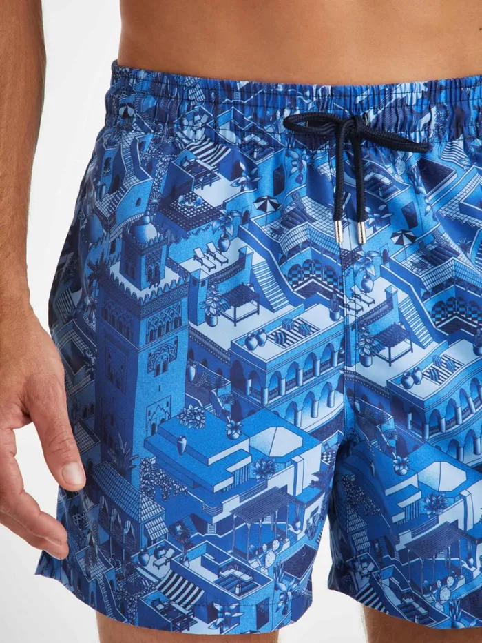 Short Length Swim Shorts Men Derek Rose Short Swim Shorts Maui 60 Blue