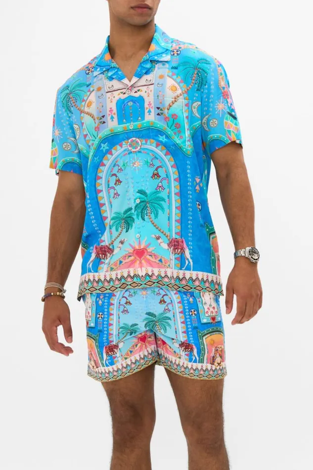 SHORT SLEEVE CAMP COLLARED SHIRT A PAINTED VILLAGE A Painted Village Mens Camilla Shirts