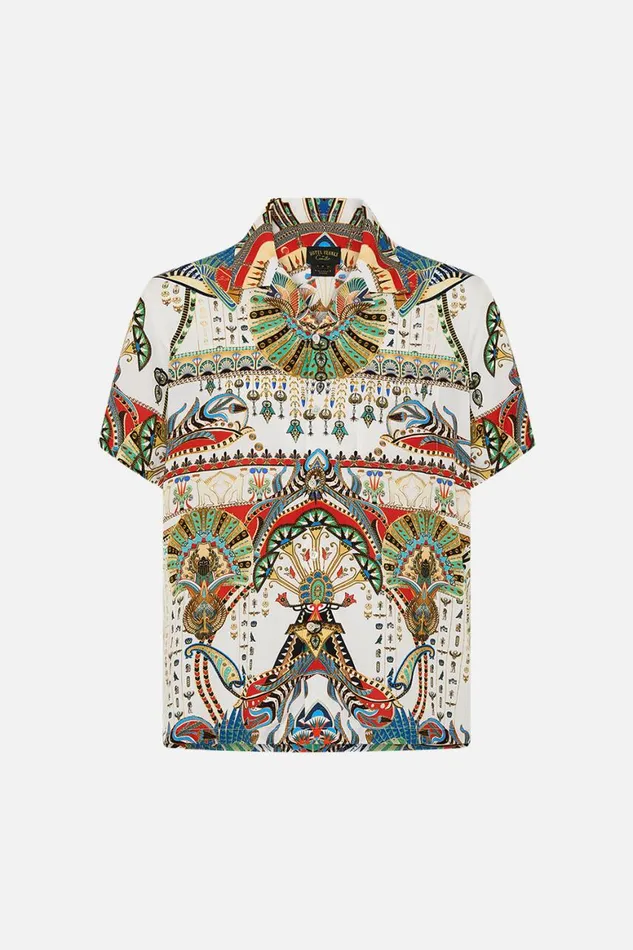 SHORT SLEEVE CAMP COLLARED SHIRT VALLEY OF THE QUEENS Valley Of The Queens Mens Camilla Shirts